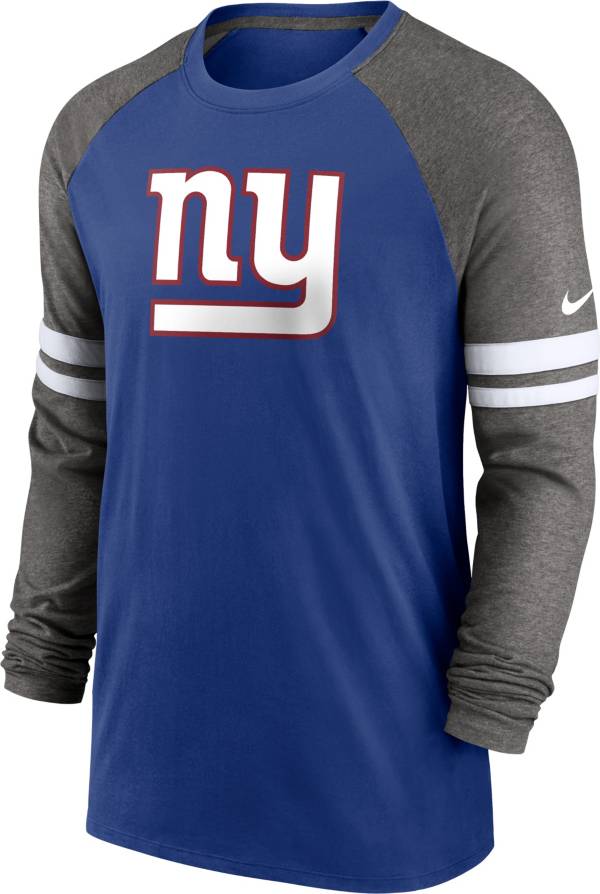 Nike Men's New York Giants Dri-FIT Blue Long Sleeve Raglan T-Shirt