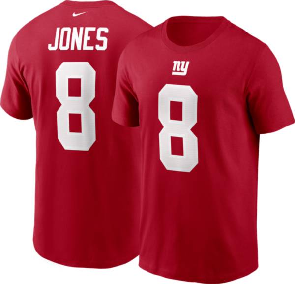 Nike Men's New York Giants Daniel Jones #8 Red T-Shirt