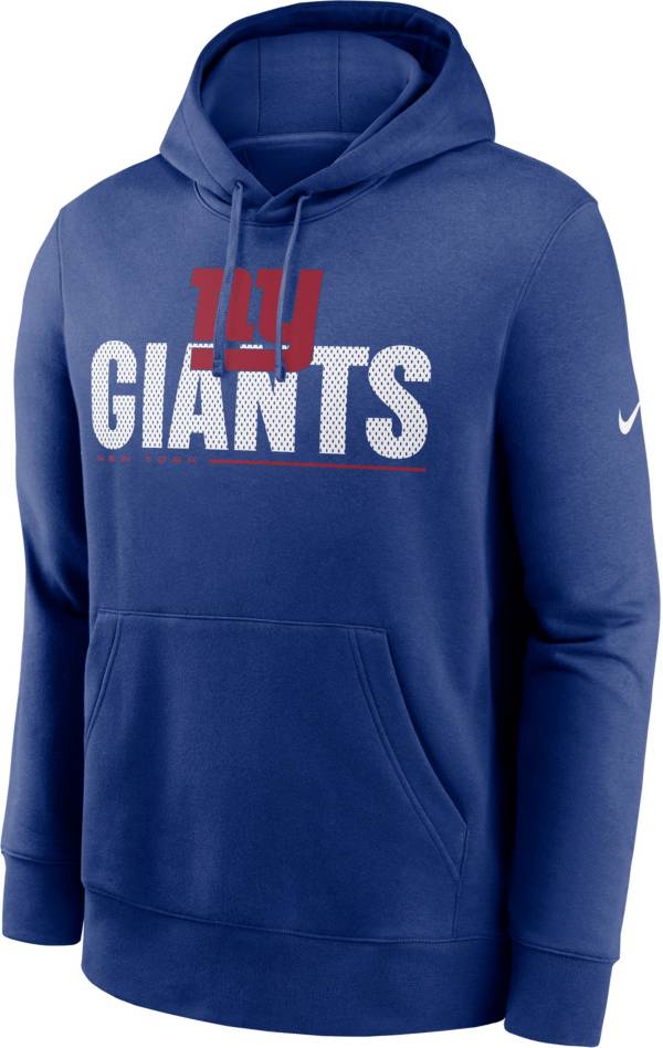 Nike Men's New York Giants Impact Club Blue Hoodie