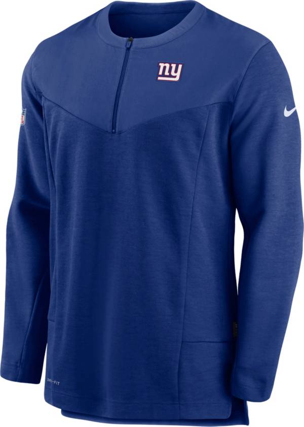 Nike Men's New York Giants Sideline Coach Half-Zip Blue Pullover