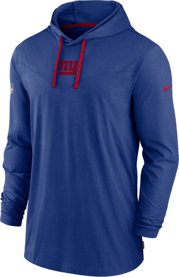 Nike Men's New York Giants Sideline Dri-FIT Hooded Long Sleeve Blue T-Shirt