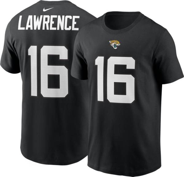 Nike Adult Jacksonville Jaguars Trevor Lawrence #16 Black Short-Sleeve T-Shirt