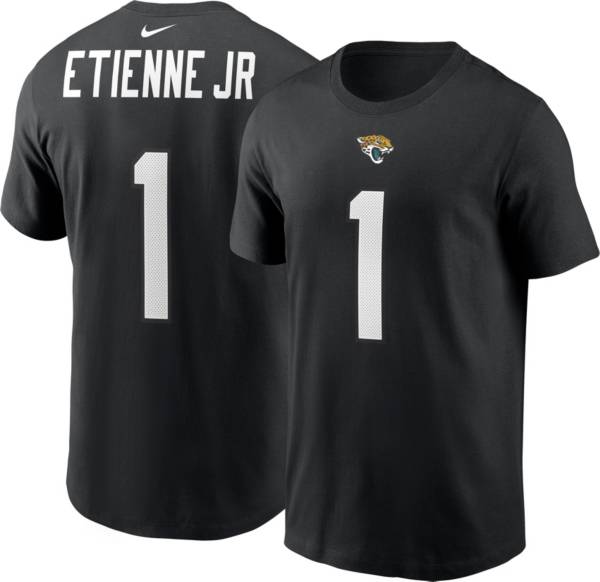 Nike Men's Jacksonville Jaguars Travis Etienne #1 Black T-Shirt