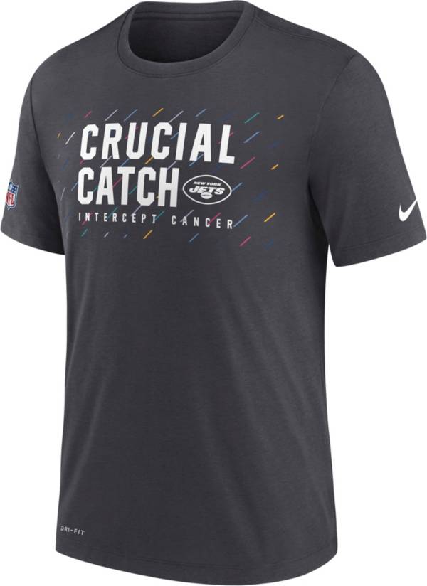 Nike Men's New York Jets Crucial Catch Anthracite T-Shirt
