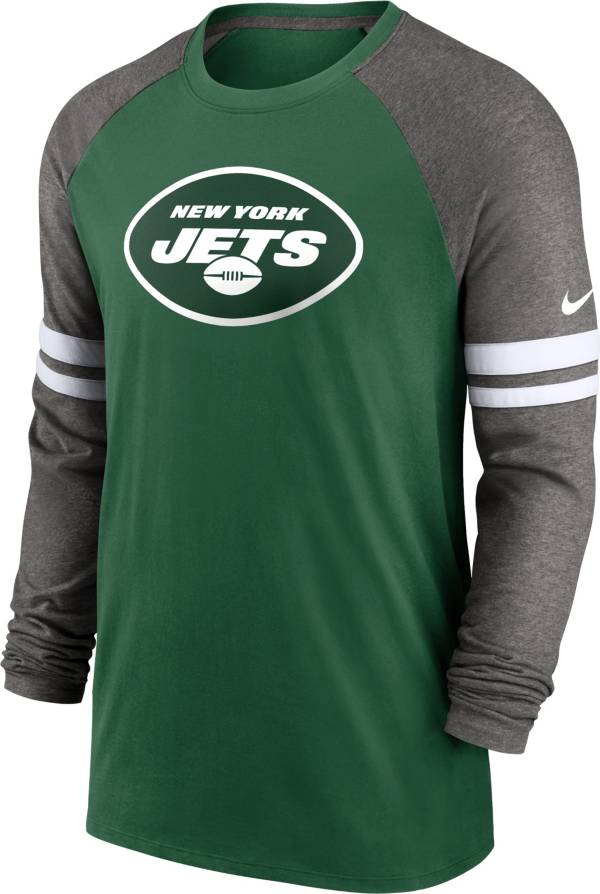 Nike Men's New York Jets Dri-FIT Green Long Sleeve Raglan T-Shirt