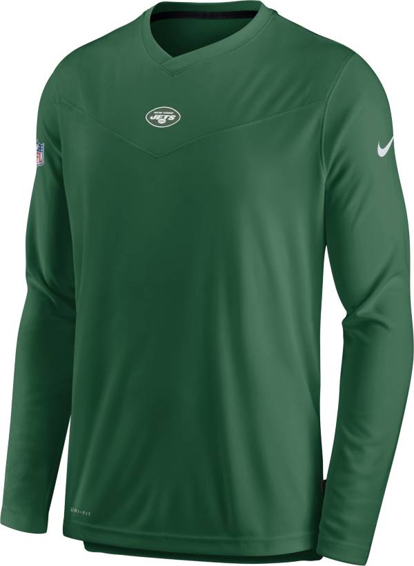 Nike Men's New York Jets Sideline Coaches Green Long Sleeve T-Shirt