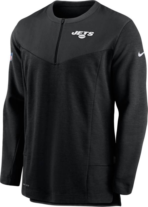 Nike Men's New York Jets Sideline Coach Half-Zip Black Pullover