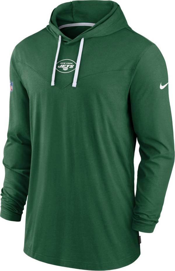 Nike Men's New York Jets Sideline Dri-FIT Hooded Long Sleeve Green T-Shirt