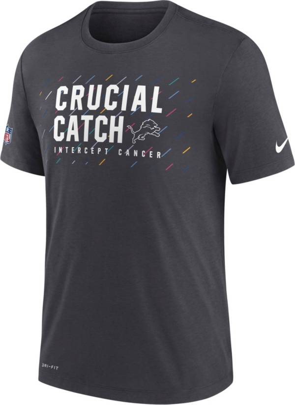 Nike Men's Detroit Lions Crucial Catch Anthracite T-Shirt