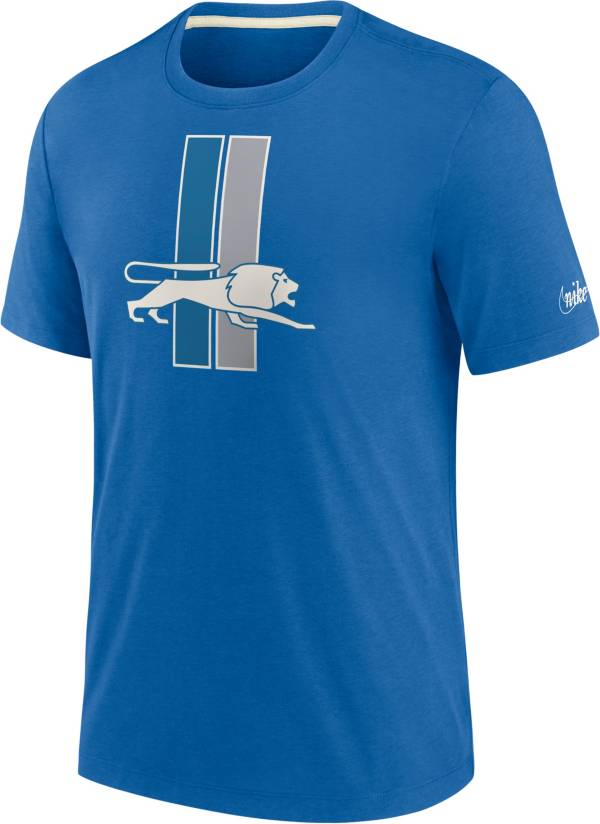 Nike Men's Detroit Lions Historic Tri-Blend Blue T-Shirt