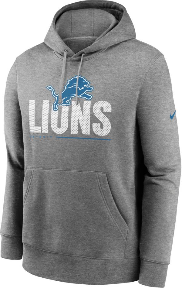 Nike Men's Detroit Lions Impact Club Grey Hoodie