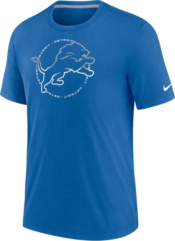 Nike Men's Detroit Lions Impact Tri-Blend Blue T-Shirt