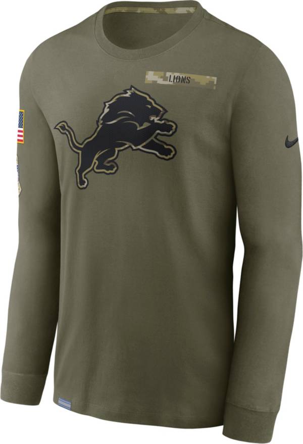 Nike Men's Detroit Lions Salute to Service Olive Long Sleeve T-Shirt