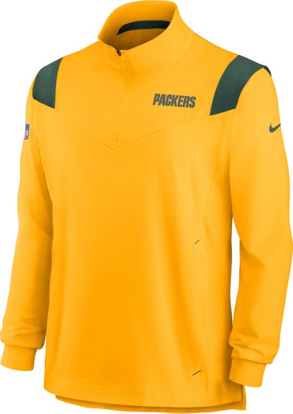 Nike Men's Green Bay Packers Coaches Sideline Long Sleeve University Gold Jacket