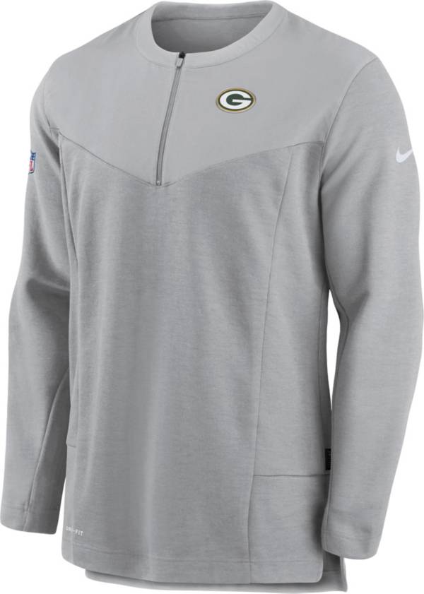 Nike Men's Green Bay Packers Sideline Coach Half-Zip Silver Pullover product image