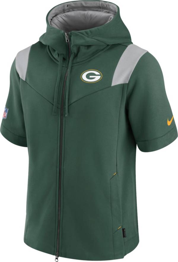 Nike Men's Green Bay Packers Sideline Showout Full-Zip Short-Sleeve Hoodie