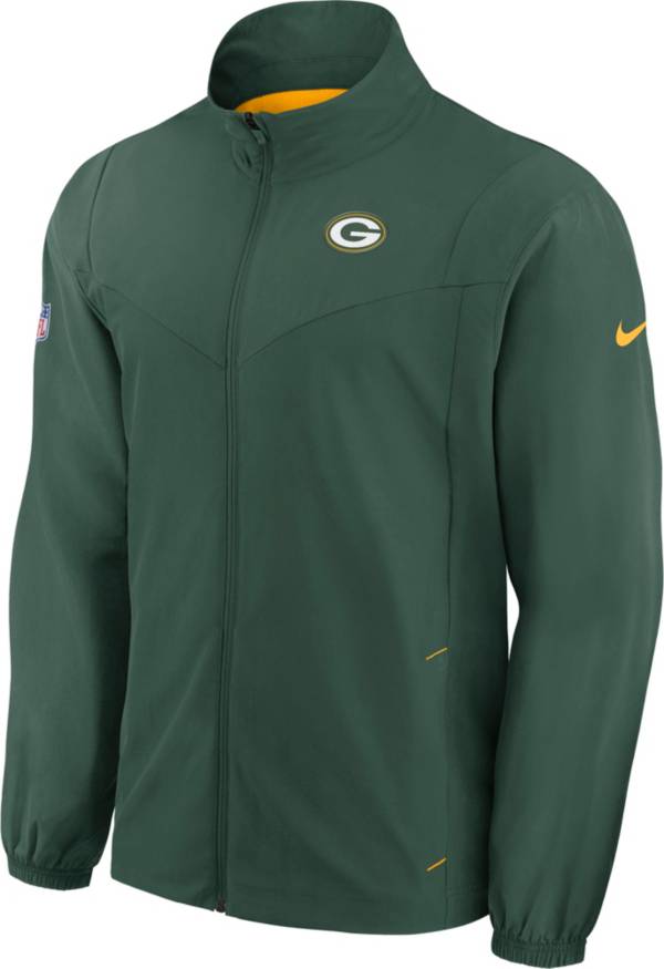 Nike Men's Green Bay Packers Sideline Woven Full-Zip Green Jacket