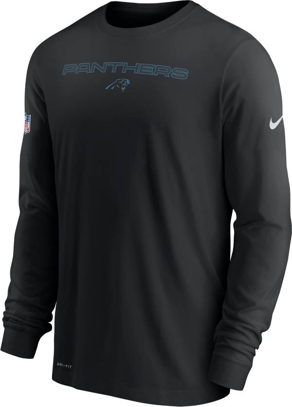 Nike Men's Carolina Panthers Sideline Team Issue Black Long Sleeve T-Shirt