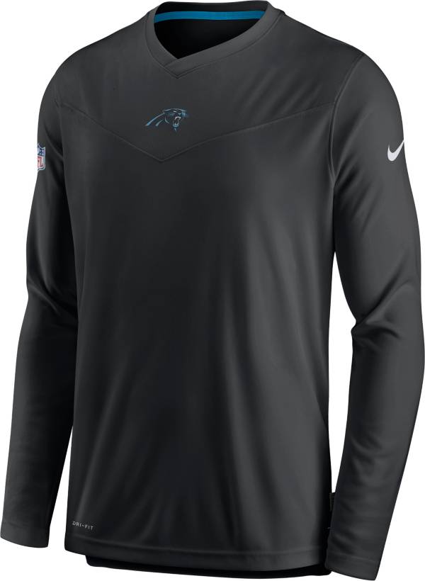 Nike Men's Carolina Panthers Sideline Coaches Black Long Sleeve T-Shirt