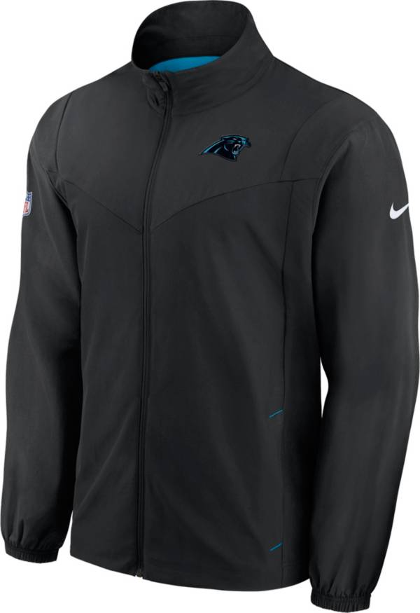 Nike Men's Carolina Panthers Sideline Woven Full-Zip Black Jacket