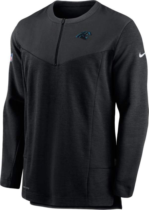 Nike Men's Carolina Panthers Sideline Coach Half-Zip Black Pullover product image