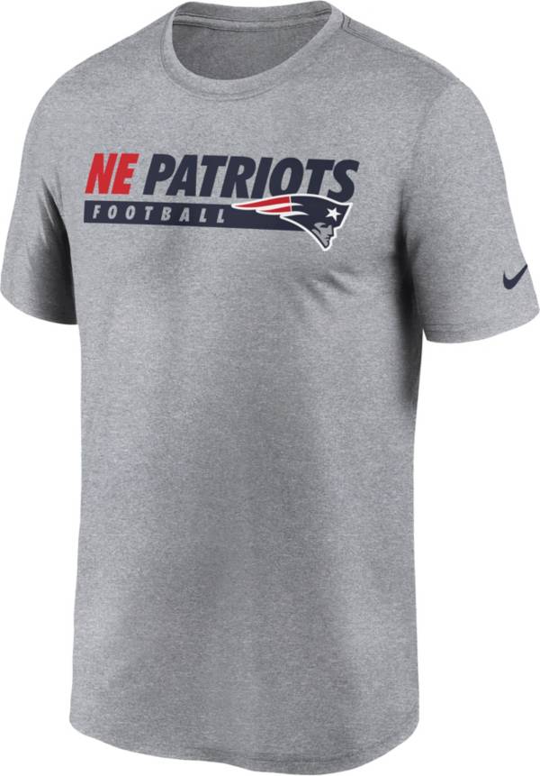 Nike Men's New England Patriots Club Wordmark Legend Grey T-Shirt