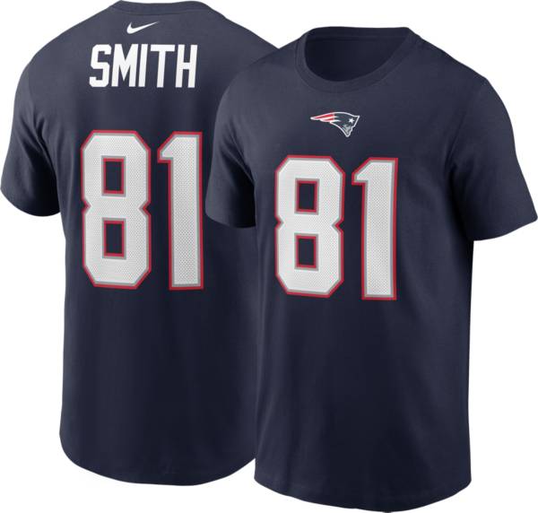 Nike Men's New England Patriots Jonnu Smith #81 Navy Short-Sleeve T-Shirt