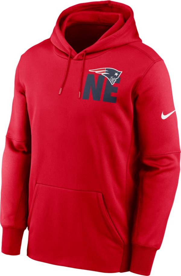 Nike Men's New England Patriots Logo Red Therma-FIT Hoodie