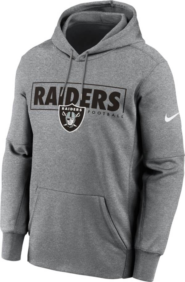 Nike Men's Las Vegas Raiders Left Chest Therma-FIT Grey Hoodie