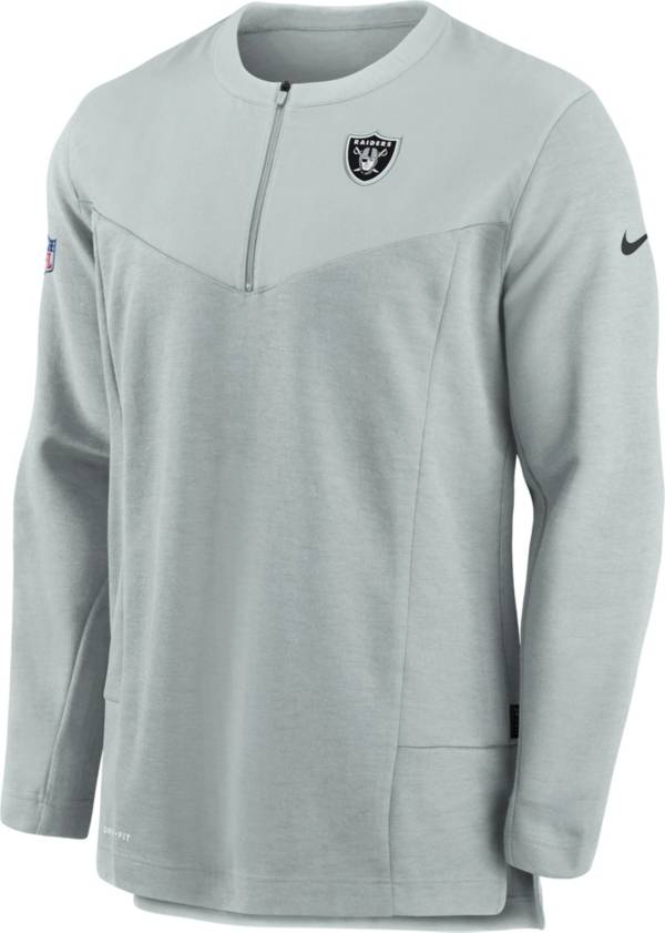 Nike Men's Las Vegas Raiders Sideline Coach Half-Zip Silver Pullover