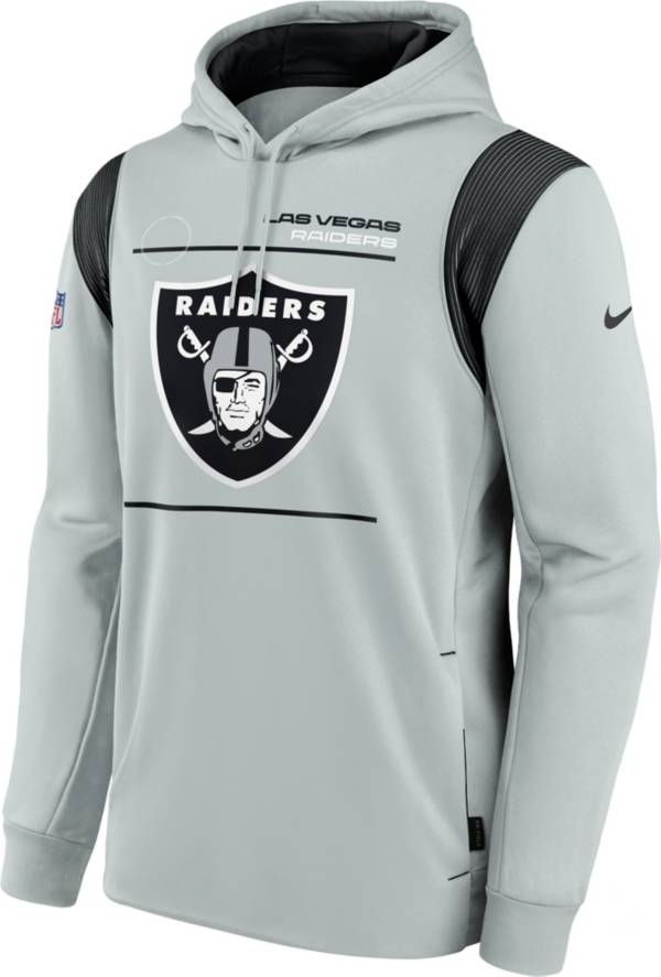 Nike Men's Las Vegas Raiders Sideline Therma-FIT Full-Zip Silver Hoodie