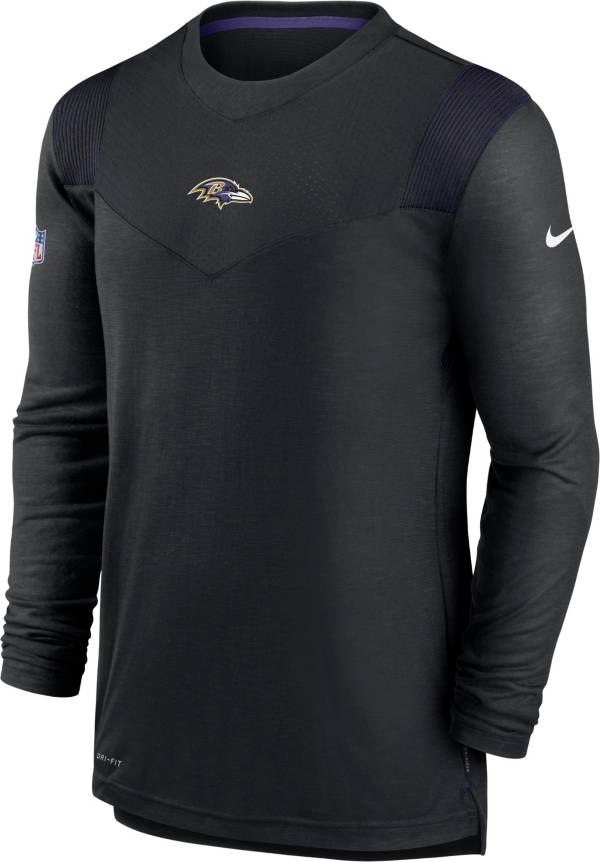 Nike Men's Baltimore Ravens Sideline Player Dri-FIT Long Sleeve Black T-Shirt