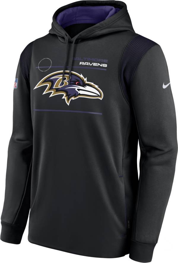 Nike Men's Baltimore Ravens Sideline Therma-FIT Black Pullover Hoodie