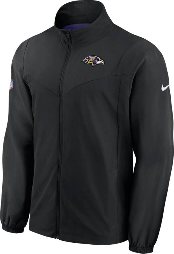 Nike Men's Baltimore Ravens Sideline Woven Full-Zip Black Jacket