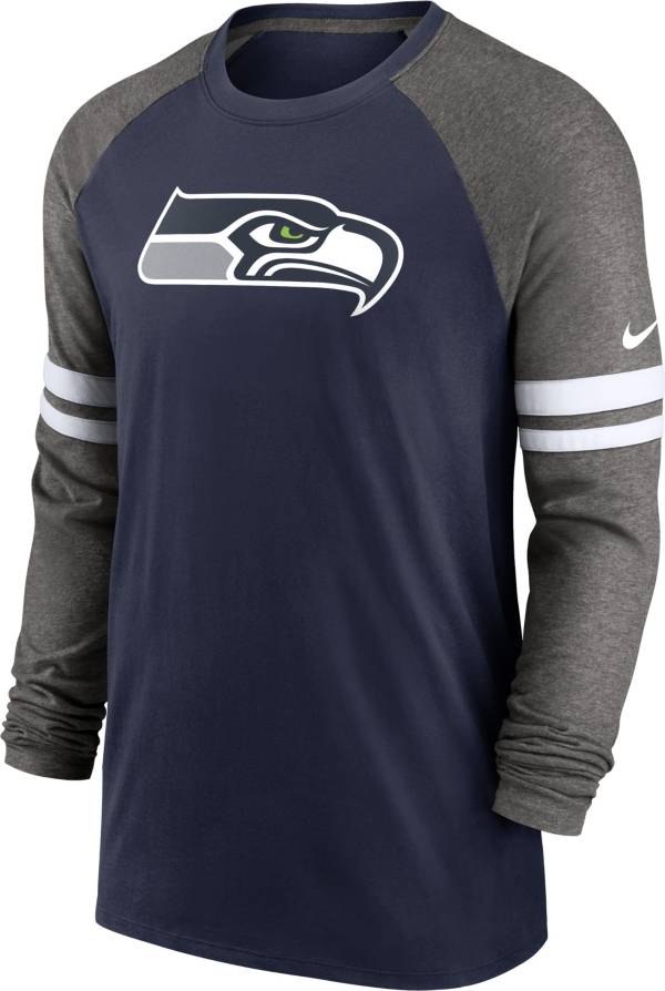 Nike Men's Seattle Seahawks Dri-FIT Navy Long Sleeve Raglan T-Shirt