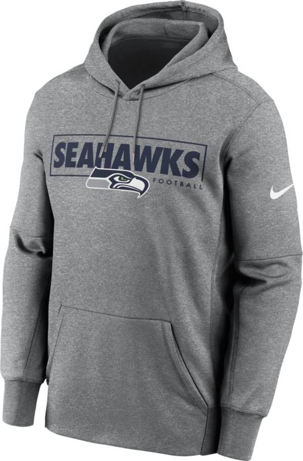 Nike Men's Seattle Seahawks Left Chest Therma-FIT Grey Hoodie
