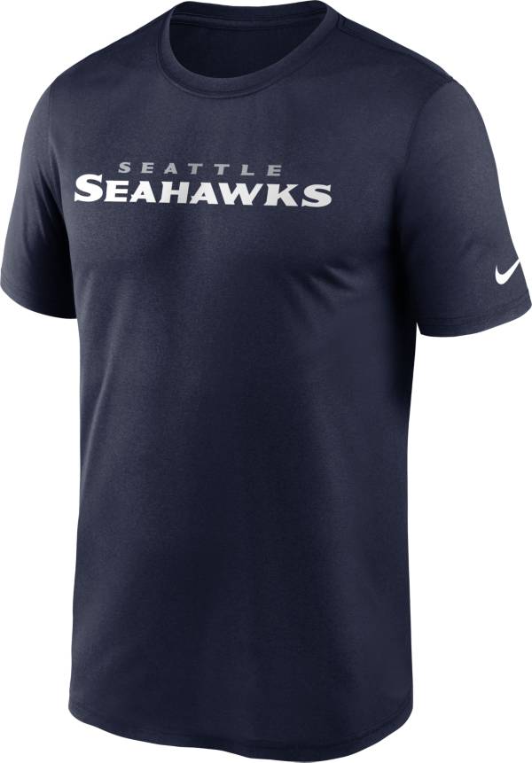 Nike Men's Seattle Seahawks Legend Wordmark Navy Performance T-Shirt