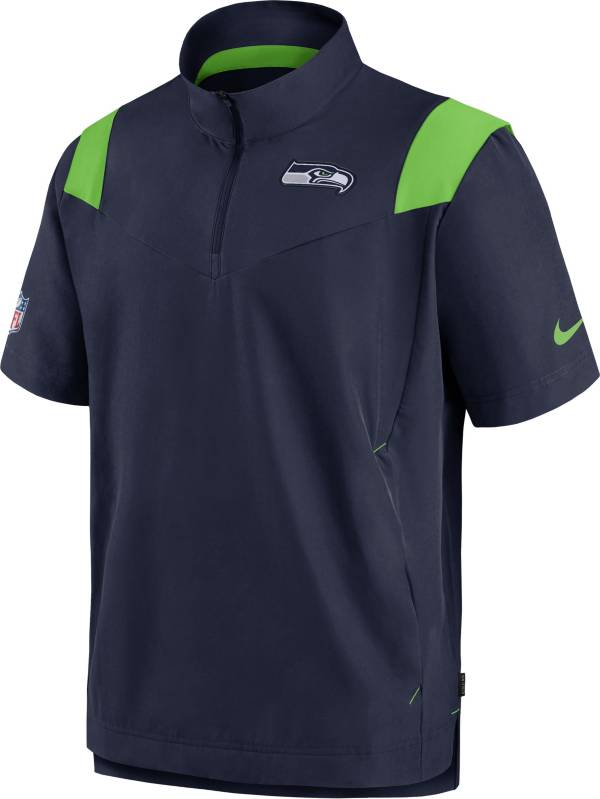 Nike Men's Seattle Seahawks Coaches Sideline Short Sleeve Navy Jacket