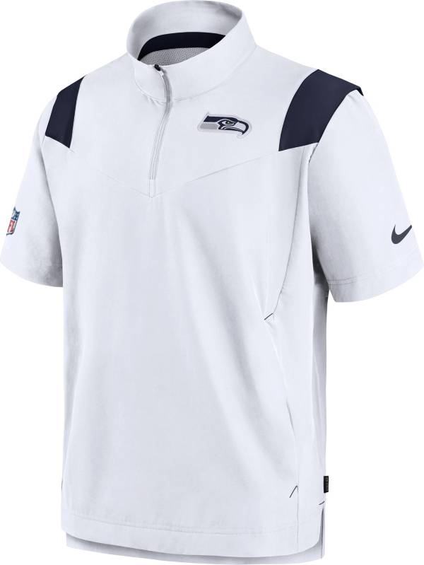 Nike Men's Seattle Seahawks Coaches Sideline Short Sleeve White Jacket