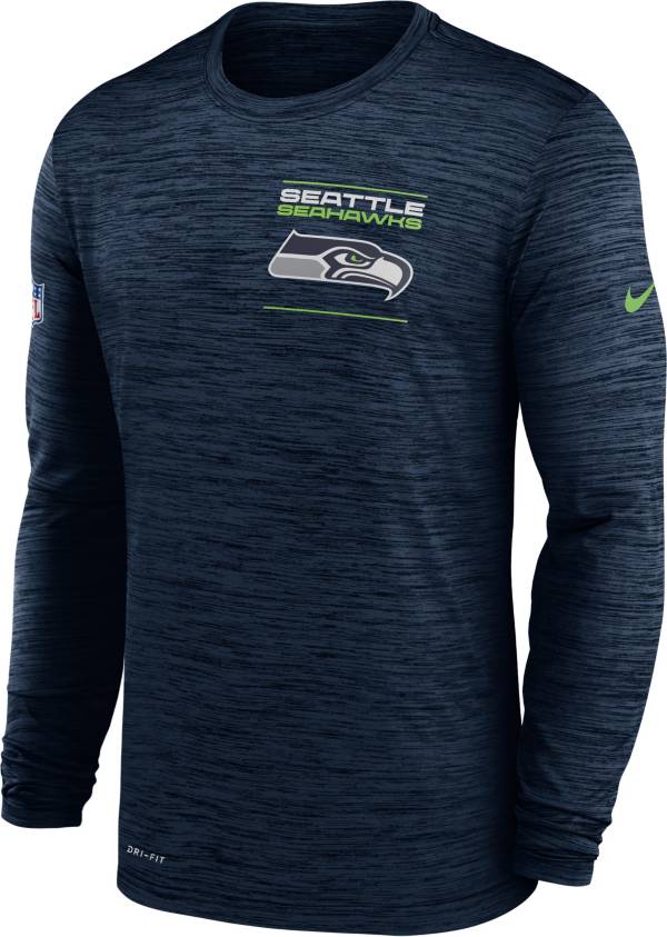 Nike Men's Seattle Seahawks Sideline Legend Velocity Navy Long Sleeve T-Shirt