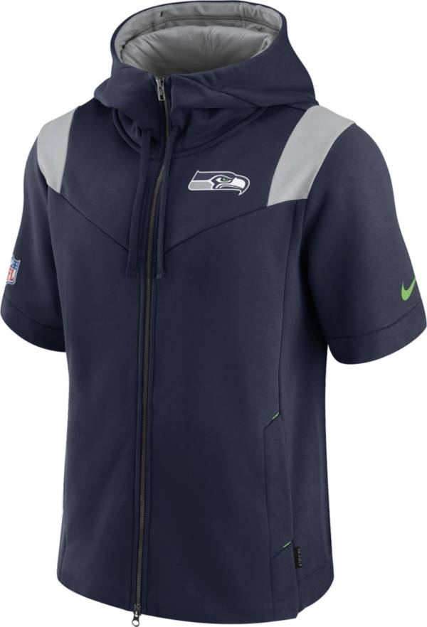 Nike Men's Seattle Seahawks Sideline Showout Full-Zip Short-Sleeve Hoodie