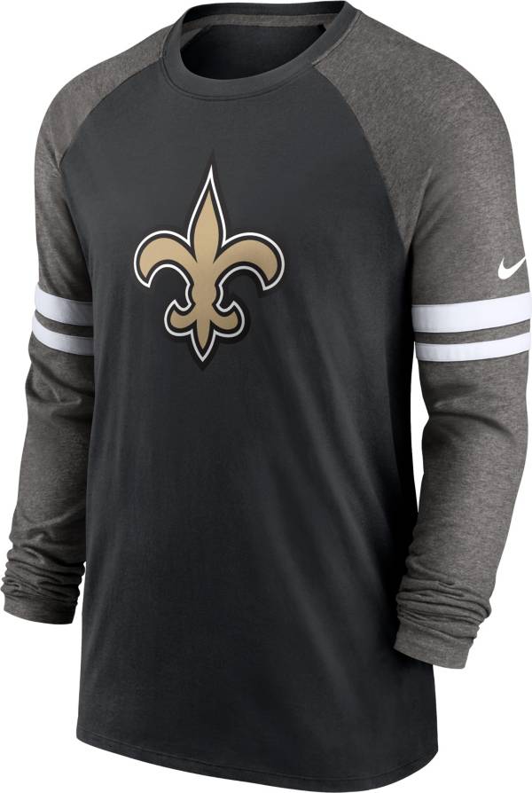 Nike Men's New Orleans Saints Dri-FIT Black Long Sleeve Raglan T-Shirt