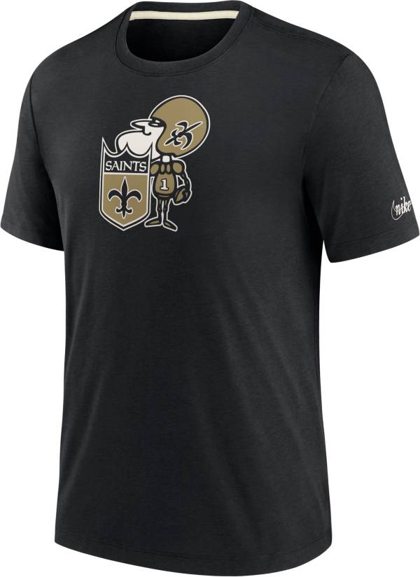 Nike Men's New Orleans Saints Historic Tri-Blend Black T-Shirt