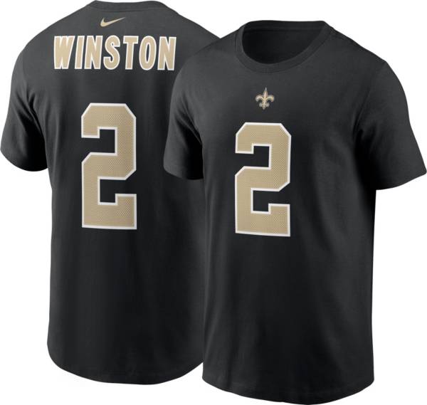 Nike Men's New Orleans Saints Jameis Winston #2 Black T-Shirt