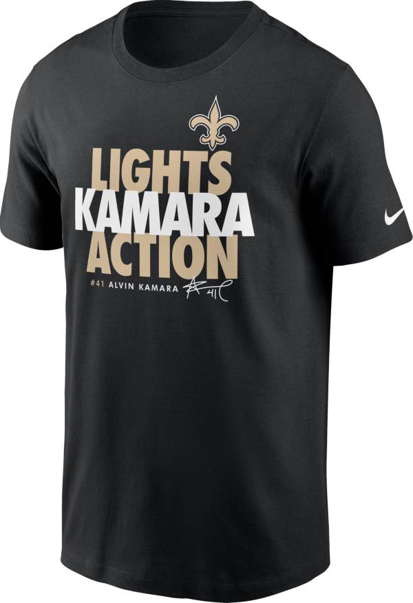 Nike Men's New Orleans Saints Lights Kamara Action Black T-Shirt