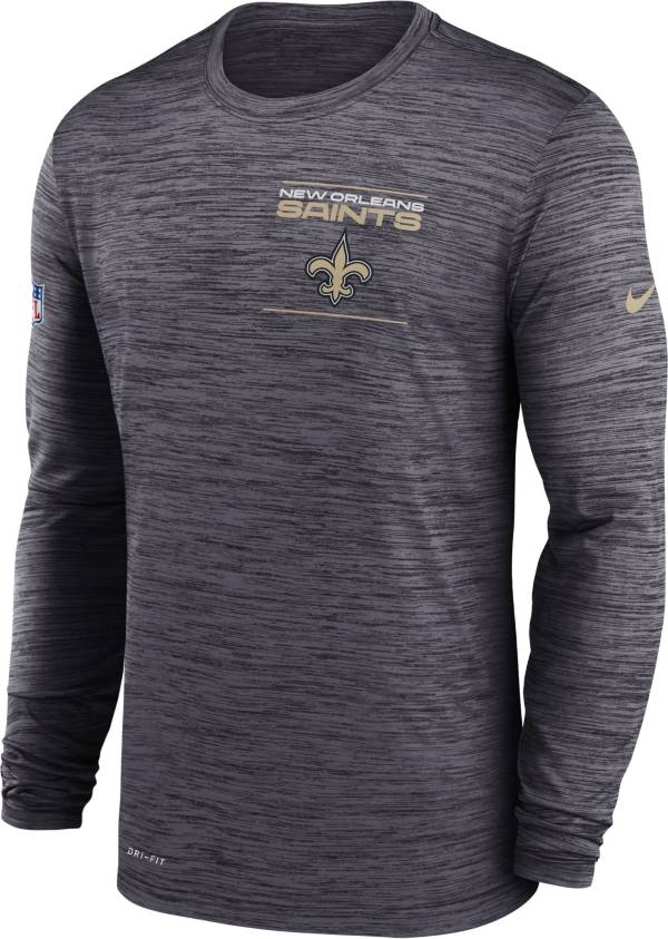 Nike Men's New Orleans Saints Sideline Legend Velocity Black Long Sleeve T-Shirt