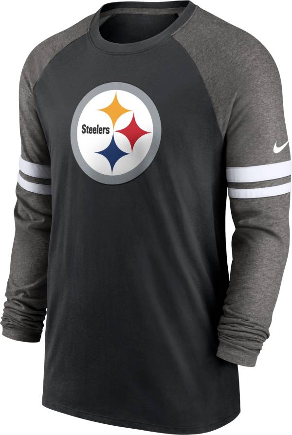 Nike Men's Pittsburgh Steelers Dri-FIT Black Long Sleeve Raglan T-Shirt