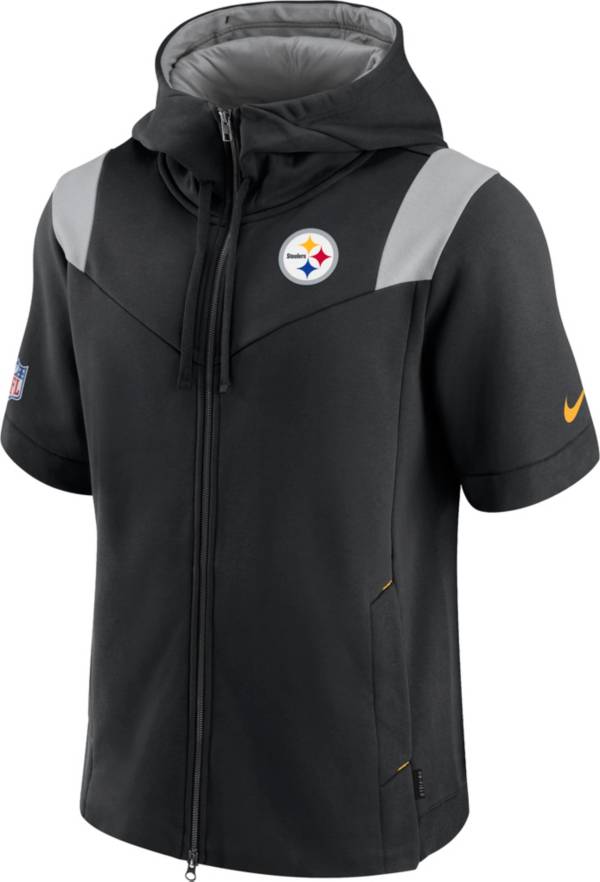 Nike Men's Pittsburgh Steelers Sideline Showout Full-Zip Short-Sleeve Hoodie