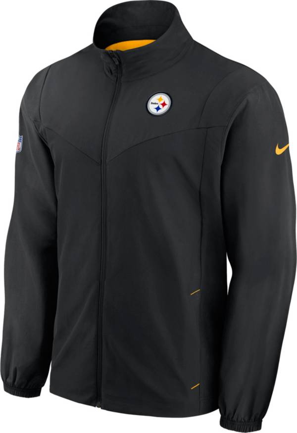 Nike Men's Pittsburgh Steelers Sideline Woven Full-Zip Black Jacket