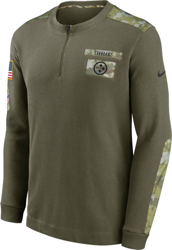 Nike Men's Pittsburgh Steelers Salute to Service Camouflage Quarter-Zip Pullover